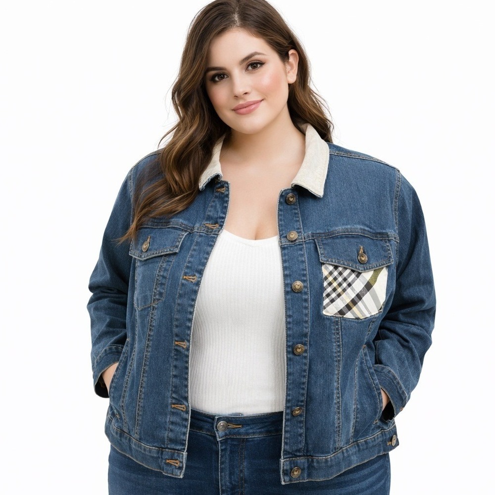Upcycled Disney Mickey Mouse Denim‎ Jacket Size 22W Custom